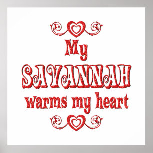 Poster Savannah Chats Chauds Mon Coeur