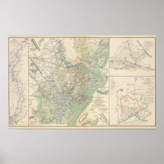 Poster Savannah, Ga et environs (Devant)