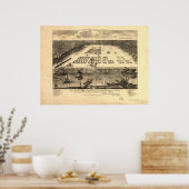 Poster Savannah Georgia 1734 Carte panoramique (Cuisine)