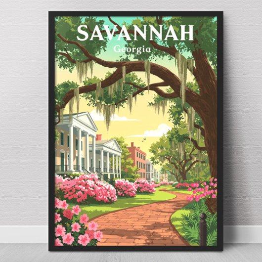 Poster Savannah Géorgie vintage