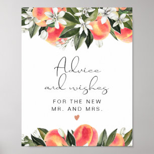 Poster SAVANNAH Peach Advice and Wishes Sign