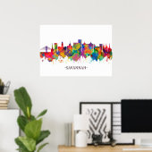Poster Savannah USA Skyline (Bureau à domicile)