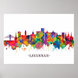 Poster Savannah USA Skyline
