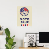 Poster Save Democracy Vote Blue 2024 Election (Bureau à domicile)