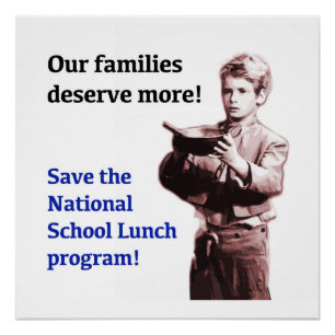 Poster Save the National School Lunch Program
