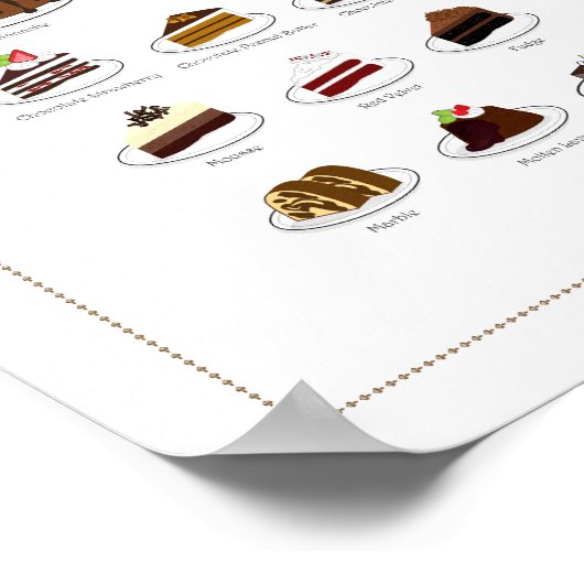 Poster Saveur de gâteaux, chocolat, 8X10 (Coin)