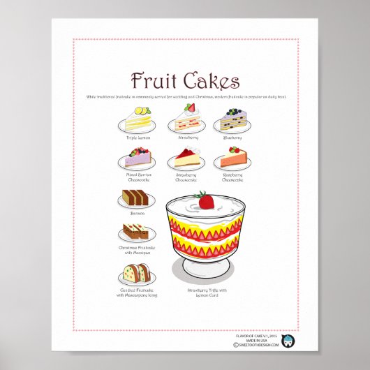 Poster Saveur de gâteaux, de fruits, 8X10 (Devant)