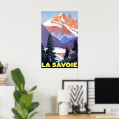 Poster Savoie, Alpes françaises, France, montagne sur nei (Bureau à domicile)