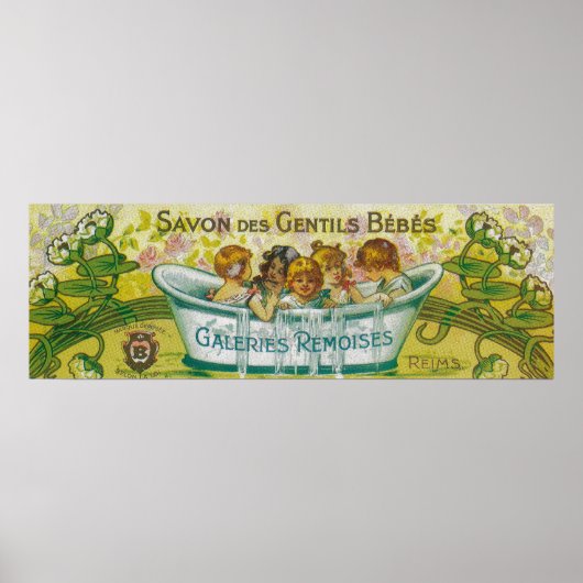 Poster Savon Des Gentils Étiquette de savon Bebes (Devant)