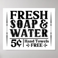 Savon frais et eau Vintage Ferme Salle de bain