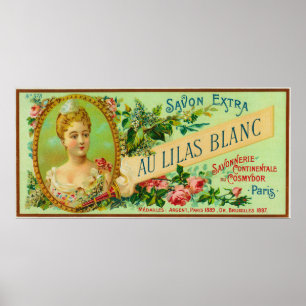Poster Savon LabelParis, France de Lilas Blanc d'Au