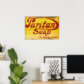 Poster Savon Puritan, Panneau Enamel Vintage. (Bureau à domicile)