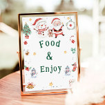 Poster " Savourer " Christmas Snowman Party<br><div class="desc">" Food Enjoy " Affiche de la fête de Noël Snowman</div>