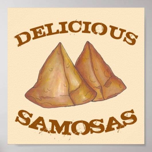 Poster Savoureux Samosas Indien Cuisine Décor (Devant)