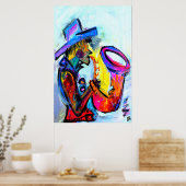 Poster sax et abstrait 24x36 (Cuisine)