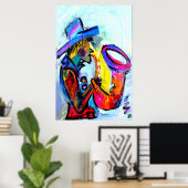 Poster sax et abstrait 24x36 (Bureau à domicile)