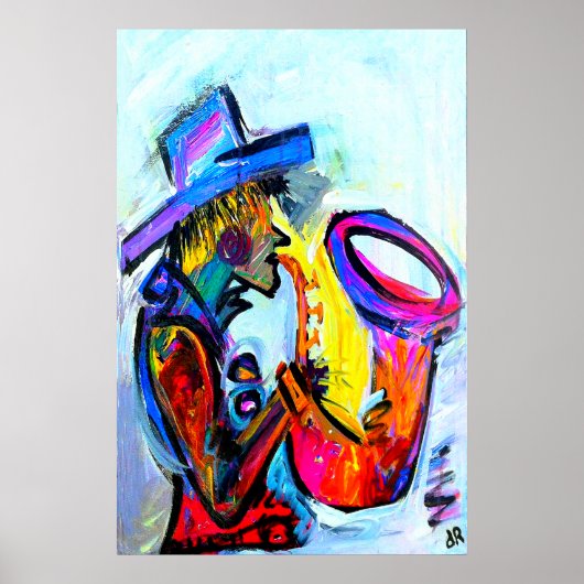 Poster sax et abstrait 24x36 (Devant)
