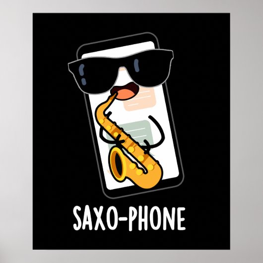 Poster Saxo-téléphone portable drôle Puns de téléphone ce (Devant)