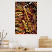 Poster Saxophon ornemental (Cuisine)