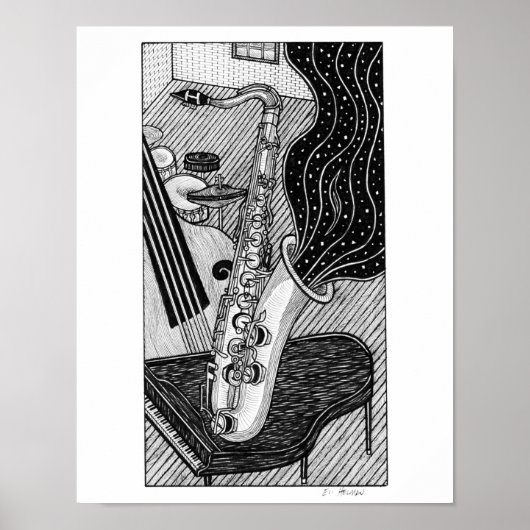 Poster Saxophone (Devant)