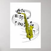 Poster Saxophone (Devant)