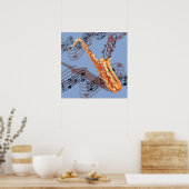 Poster saxophone Abstrait (Cuisine)