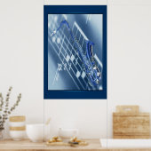 Poster Saxophone bleu (Cuisine)