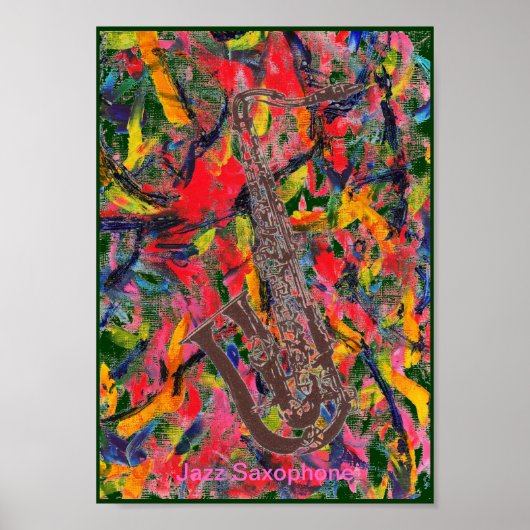 Poster Saxophone de jazz (Devant)