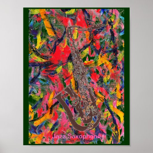 Poster Saxophone de jazz (Devant)