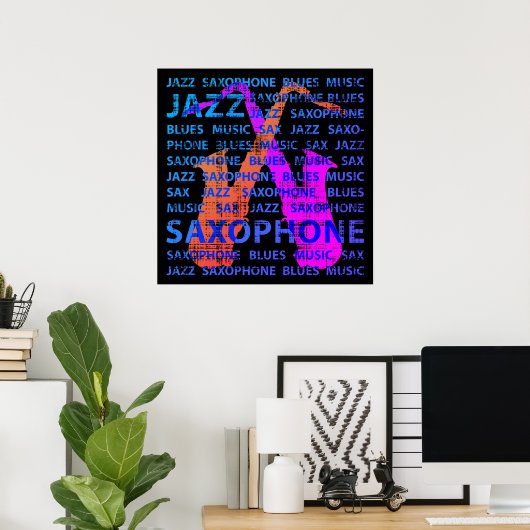 Poster Saxophone de jazz (Bureau à domicile)