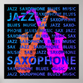 Poster Saxophone de jazz (Devant)