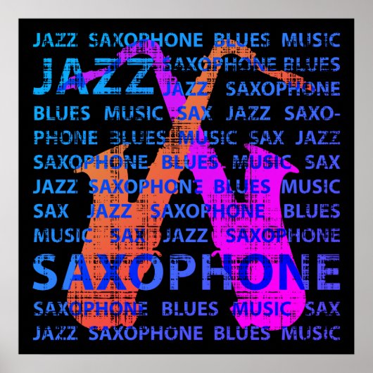 Poster Saxophone de jazz (Devant)