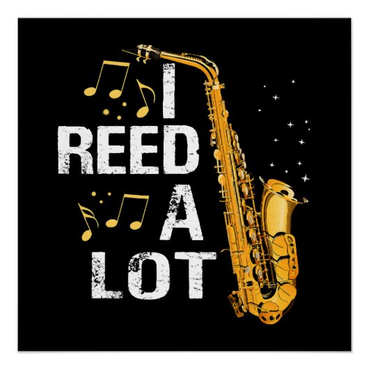 Poster Saxophone drôle (Devant)