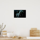 Poster Saxophone et notes de musique (Cuisine)
