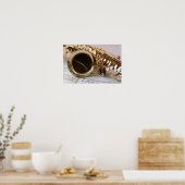 Poster Saxophone et partition (Cuisine)