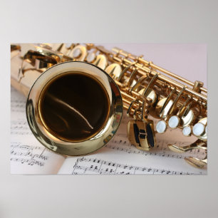 Poster Saxophone et partition
