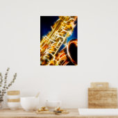 Poster Saxophone - Fractal (Cuisine)