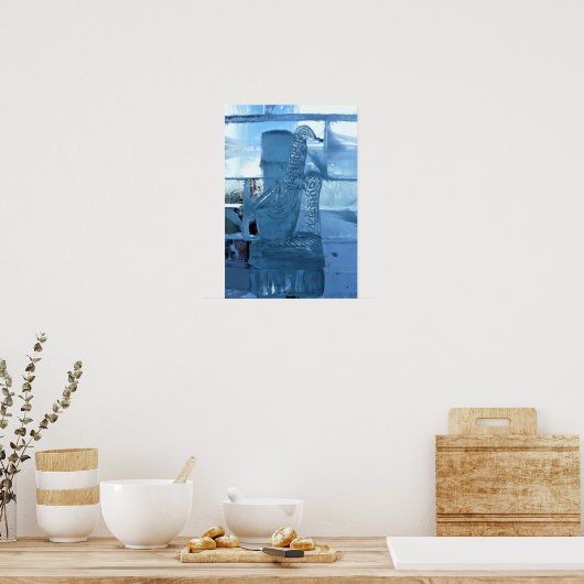 Poster Saxophone Ice Sculpture, Québec, Canada (Cuisine)