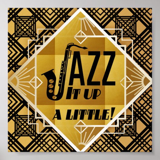 Poster Saxophone noir (Devant)