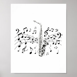 Poster Saxophone Player Musicien d'instruments de musique