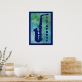 Poster Saxophone rétro (Cuisine)