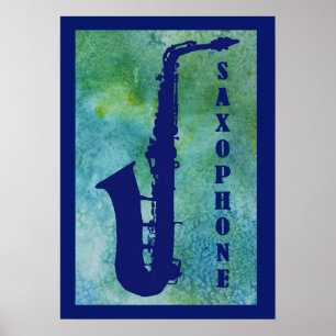 Poster Saxophone rétro
