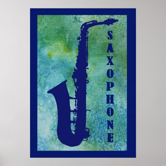 Poster Saxophone rétro (Devant)