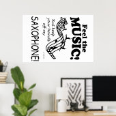 Poster Saxophone Sentez La Musique (Bureau à domicile)
