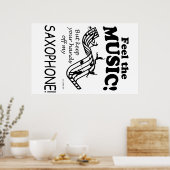 Poster Saxophone Sentez La Musique (Cuisine)