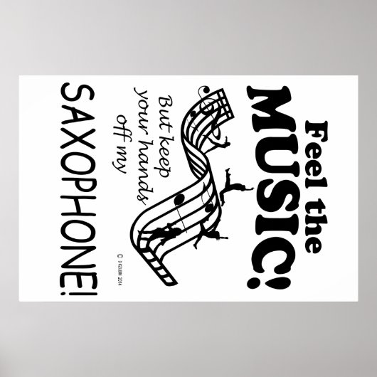 Poster Saxophone Sentez La Musique (Devant)