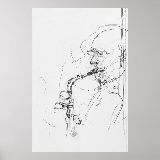 Poster Saxophoniste artistique - (Devant)