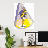 Poster Saxophoniste sous les feux de la rampe (Bureau à domicile)