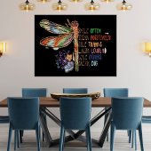 Poster Sayons Inspirationnels Script Dragonfly Dandelions