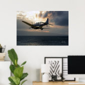 Poster SBD-5 inlassable au-dessus du Pacifique (Bureau à domicile)